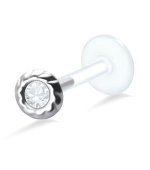 Bezel Set Stone Labrets Push-in LA-691